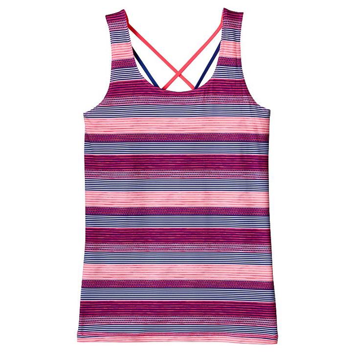 Girls 7-16 So&reg; Criss-cross Performance Tank Top With Built-in Bra, Girl's, Size: 7-8, Pink