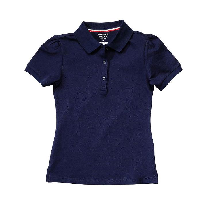 Girls 4-20 & Plus Size French Toast School Uniform Stretch Pique Polo Shirt, Girl's, Size: 14-16, Blue (navy)