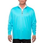 Men's Pebble Beach Classic-fit Brushed Interlock Quarter-zip Performance Golf Pullover Sweater, Size: Xl, Turquoise/blue (turq/aqua)