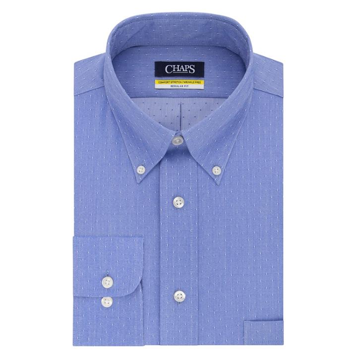Men's Chaps Slim-fit Stretch Collar Dress Shirt, Size: 18 32/3b, Brt Blue