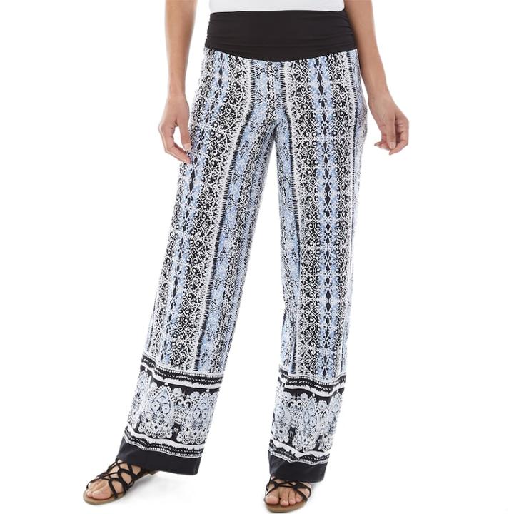 Women's Ab Studio Paisley Soft Pants, Size: Small, Multi Stripe Border