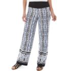 Women's Ab Studio Paisley Soft Pants, Size: Small, Multi Stripe Border