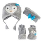 Girls 4-16 Owl Beanie, Headband & Gloves Set, Multicolor