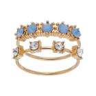 Lc Lauren Conrad Blue Simulated Opal Ring Set, Women's, Size: 7.50, Blue Other