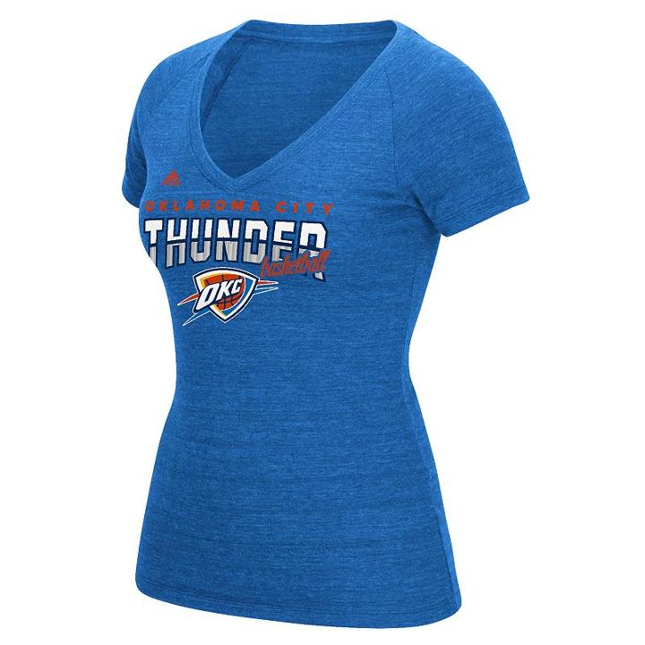 Women's Adidas Oklahoma City Thunder Horizon Lines Tee, Size: Xl, Blue