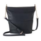Lc Lauren Conrad Daisy Soft Bucket Crossbody Bag, Women's, Black