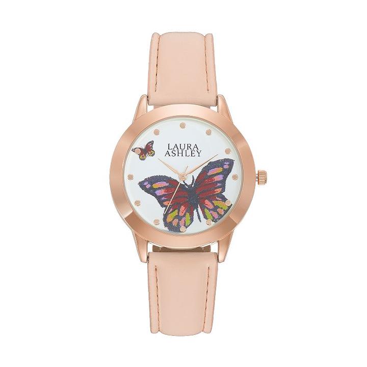 Laura Ashley Women's Butterfly Watch, Pink