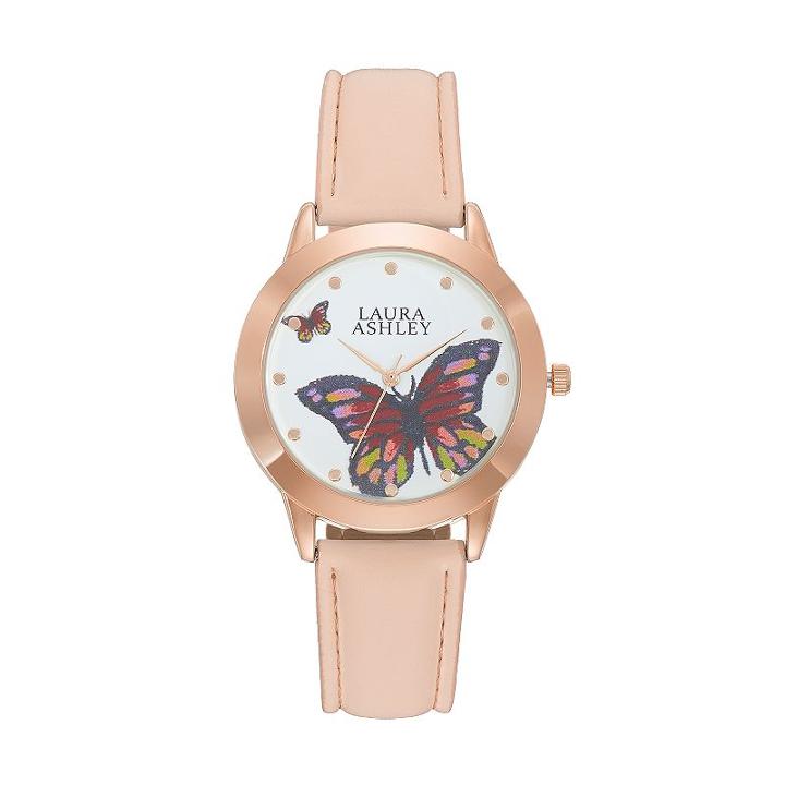 Laura Ashley Women's Butterfly Watch, Pink