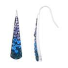 Sterling Silver Crystal Linear Drop Earrings, Women's, Blue