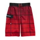 Boys 8-20 Zeroxposur Plaid Swim Trunk, Size: Xl, Brt Red