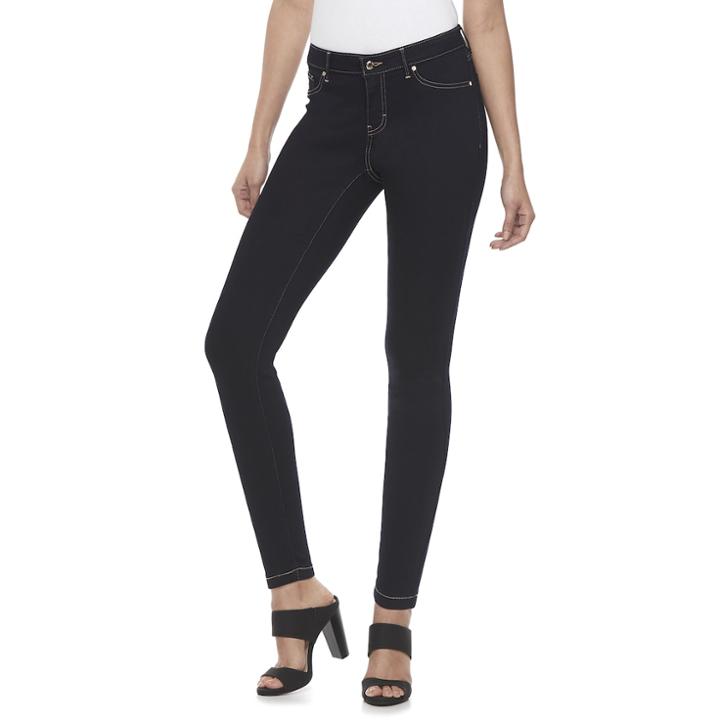 Women's Jennifer Lopez Super Stretch Skinny Jeans, Size: 10 Avg/reg, Dark Blue