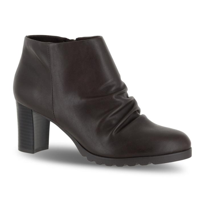 Easy Street Breena Women's Slouch Ankle Boots, Size: 12 Wide, Brown