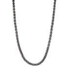 Men's Stainless Steel Box Chain Necklace, Black
