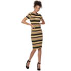 Juniors' Almost Famous Striped Short Sleeve Bodycon Dress, Teens, Size: Xl, Orange