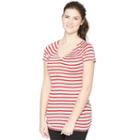 Maternity Oh Baby By Motherhood&trade; Striped Nursing Tee, Women's, Size: Xl, Red
