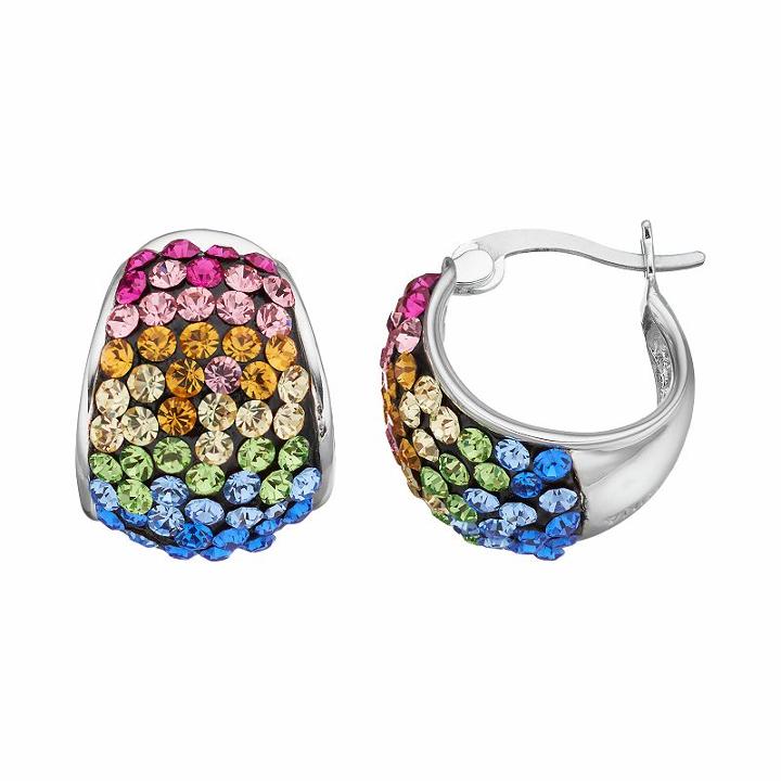 Confetti Crystal Hoop Earrings, Women's, Multicolor