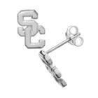Dayna U Usc Trojans Sterling Silver Logo Stud Earrings, Women's, Grey
