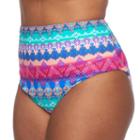 Plus Size Pink Envelope High-waisted Bikini Bottoms, Women's, Size: 2xl, Ovrfl Oth