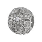 Individuality Beads Sterling Silver Crystal Openwork Flower Bead, Women's, White
