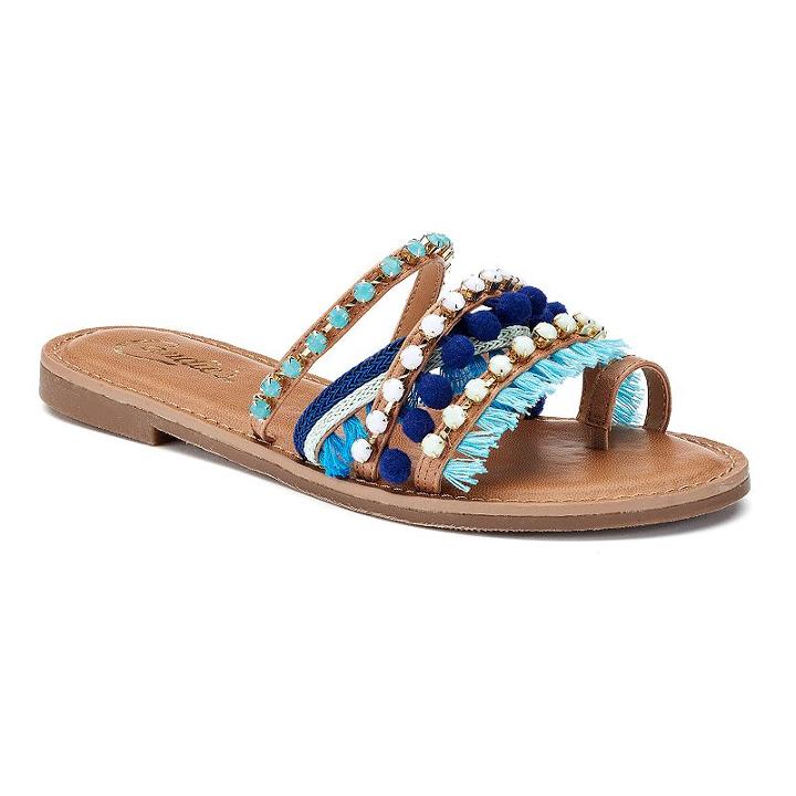 Candie's&reg; Space Women's Slide Sandals, Girl's, Size: 6, Blue (navy)