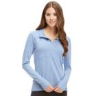 Women's Balance Collection Pieced Hooded Quarter-zip Hiking Top, Size: Xs, Light Blue