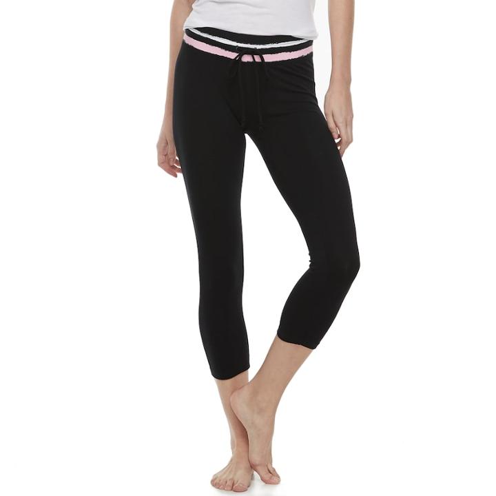 Juniors' So&reg; Crop Drawcord Yoga Leggings, Teens, Size: Xxl, Black