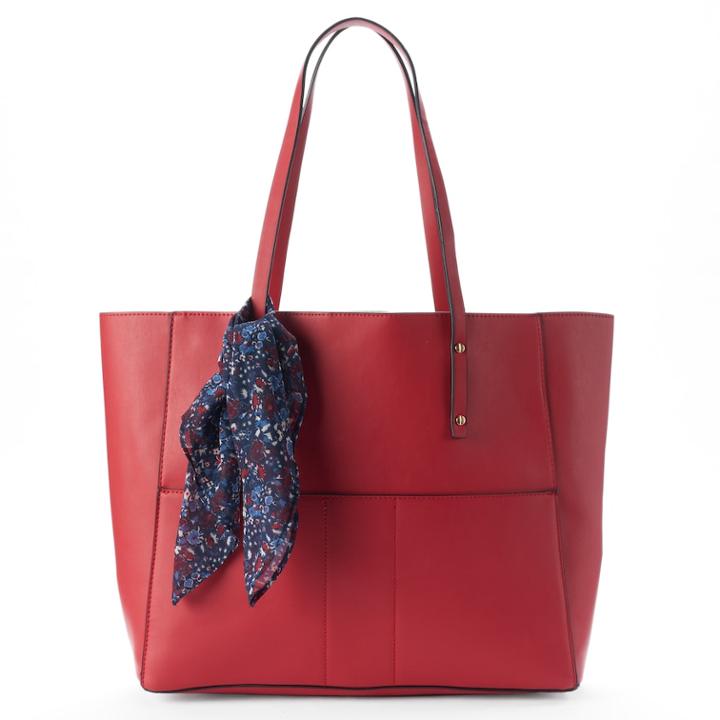 Mondani Kata Tote With Scarf, Women's, Red