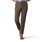 Women's Lee Embroidered Chino Ankle Pants, Size: 16 Avg/reg, Med Green