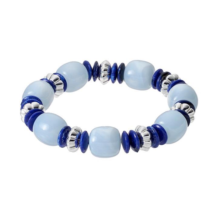 Chaps Blue Beaded Stretch Bracelet, Women's, Light Blue