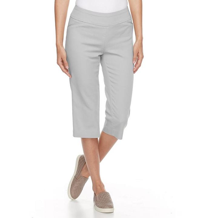 Women's Croft & Barrow&reg; Polished Capris, Size: Medium, Grey