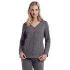 Women's Jockey Pajamas: Cotton Sleep Cardigan, Size: Medium, Grey (charcoal)