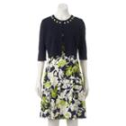 Women's Perceptions Floral Dress & Jacket Set, Size: 10, Lt Green