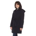 Women's Gallery Hooded Trench Coat, Size: Xl, Blue (navy)