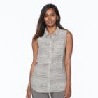 Women's Apt. 9&reg; Split-back Sleeveless Blouse, Size: Xl, Silver