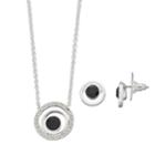 Dana Buchman Circle Necklace & Stud Earring Set, Women's, Black