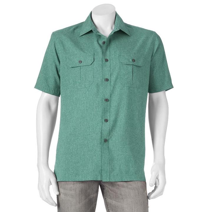 Men's Croft & Barrow&reg; Classic-fit Outdoor Performance Button-down Shirt, Size: Medium, Green