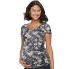 Maternity A:glow Essential Ruched V-neck Tee, Women's, Size: M-mat, Grey (charcoal)