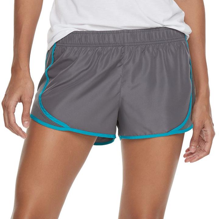 Juniors' So&reg; Side-stripe Running Shorts, Girl's, Size: Large, Dark Grey