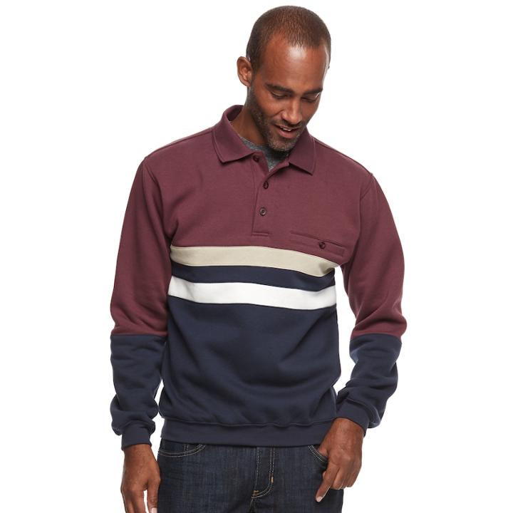 Men's Safe Harbor Classic-fit Banded-bottom Polo, Size: Xxl, Dark Red