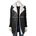 Women's Wdny Black Mixed-media Cardigan, Size: Large, Oxford