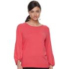 Women's Apt. 9&reg; Twisted Crewneck Sweater, Size: Large, Med Pink