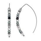 Simply Vera Vera Wang Beaded Nickel Free Threader Earrings, Women's, Dark Grey