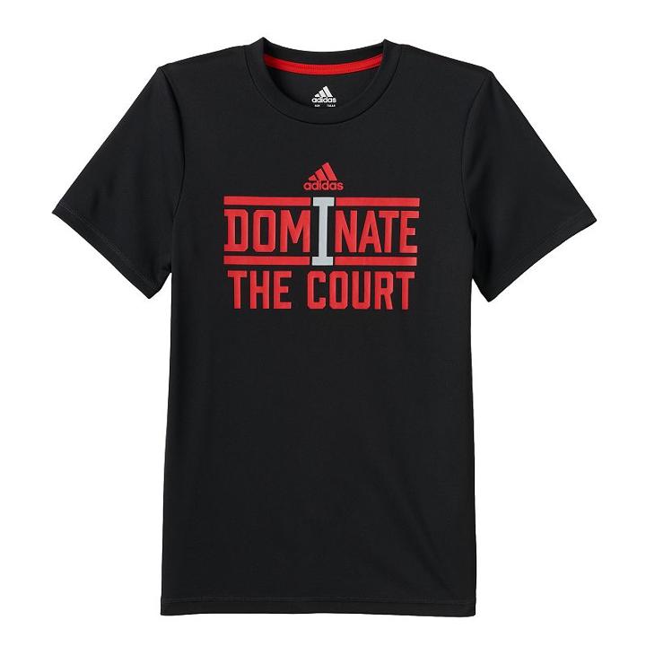 Boys 8-20 Adidas Dominate The Court Climalite Tee, Boy's, Size: Large, Black