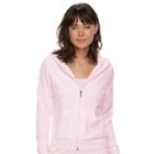 Women's Juicy Couture Embellished Hoodie Jacket, Size: Xs, Brt Pink