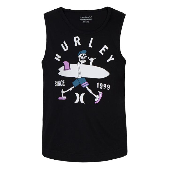 Boys 4-7 Hurley Local Dude Skeleton Surfer Graphic Tank, Size: 4, Black