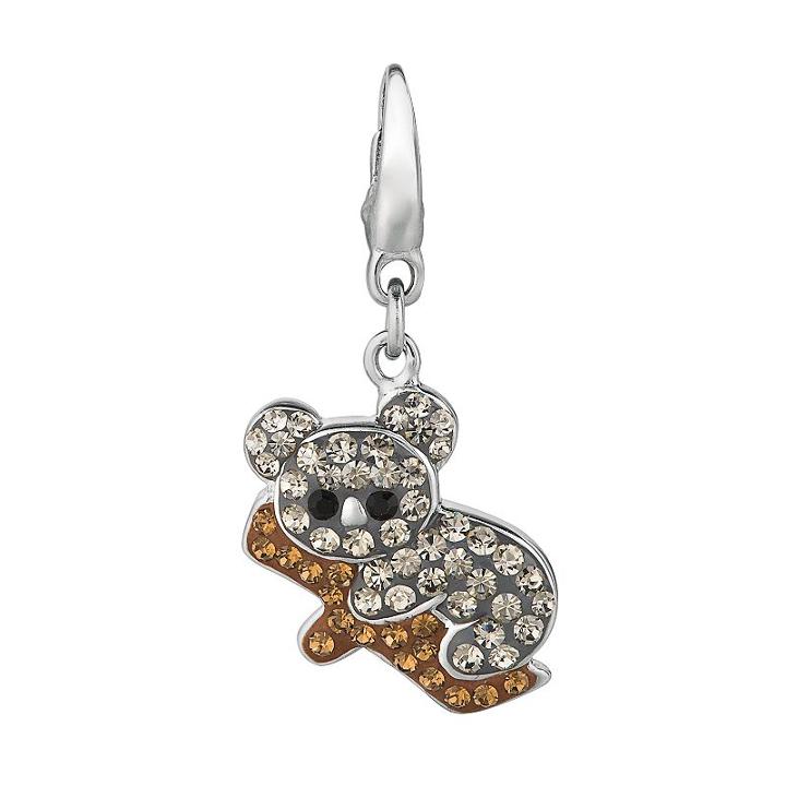 Sterling Silver Crystal Koala Charm, Women's, Multicolor