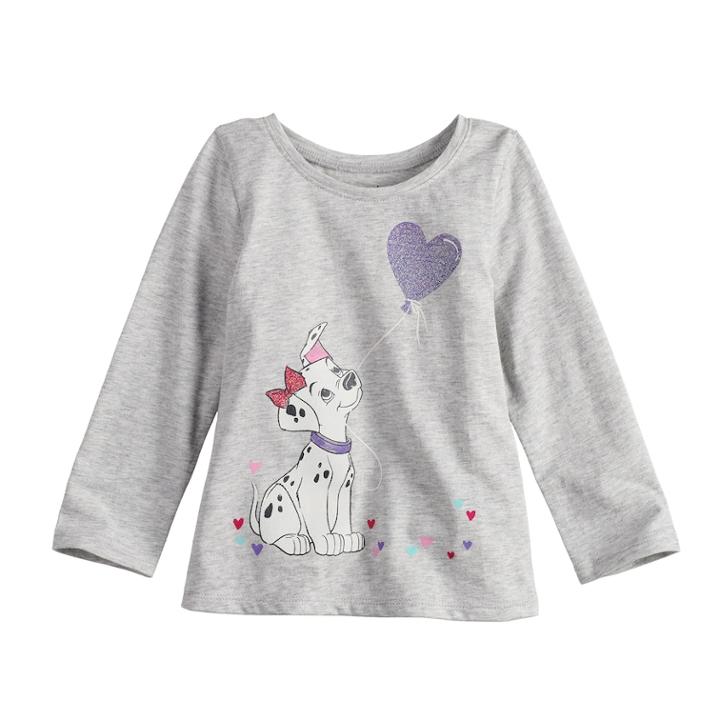 Disney's 101 Dalmations Glittery Graphic Tee By Disney/jumping Beans&reg;, Infant Girl's, Size: 18 Months, Light Grey