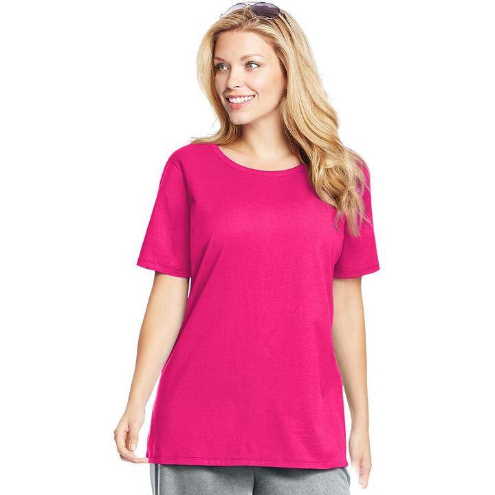 Plus Size Just My Size Solid Crewneck Tee, Women's, Size: 5xl, Purple Oth