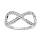 Cubic Zirconia Silver-plated Infinity Ring, Women's, Size: 7, White