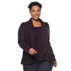 Plus Size Napa Valley Mock-layer Top, Women's, Size: 2xl, Purple